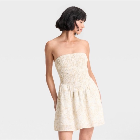 Smocked Crinkle Gauze Mini Sundress & Cover Up - Universal Thread Cream - Picture 1 of 8